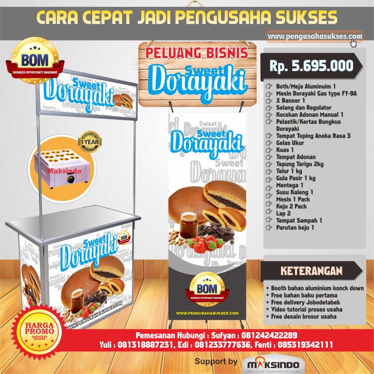 Paket Usaha Sweet Dorayaki ( Gas ) Program BOM